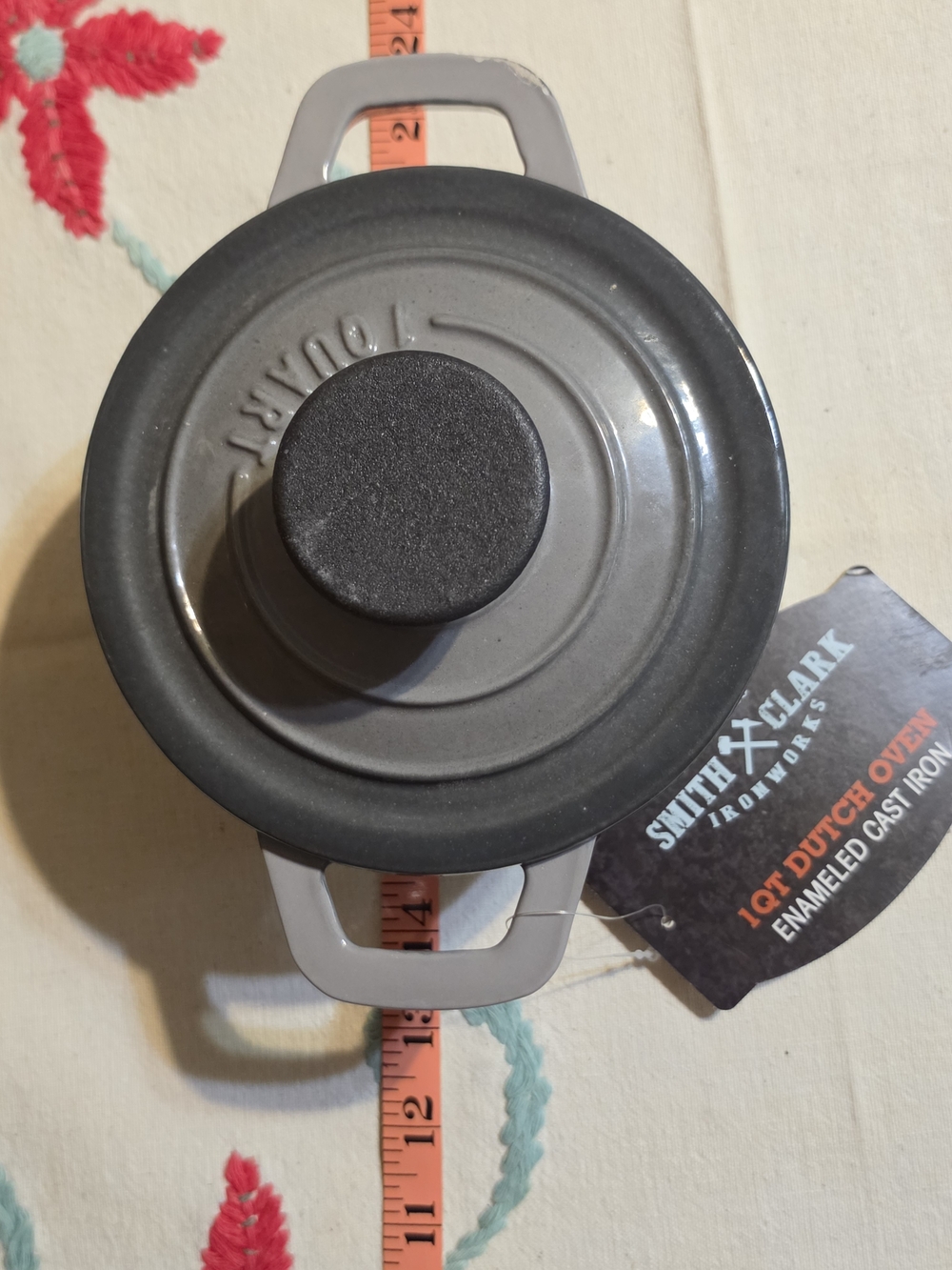 Gray Enameled Cast Iron 1 Qt Dutch Oven